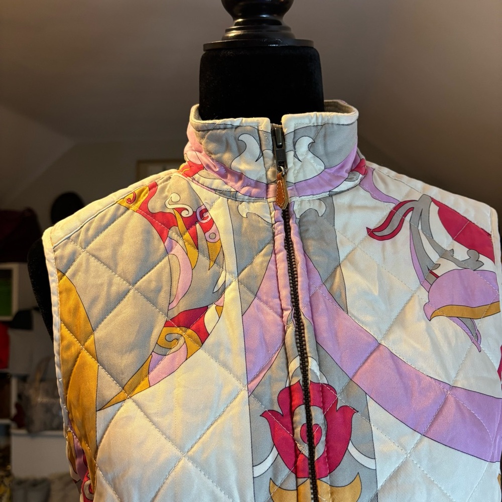 J. McLaughlin 100% Silk Floral Medallian Zippered Vest Sz S - Picture 12 of 15